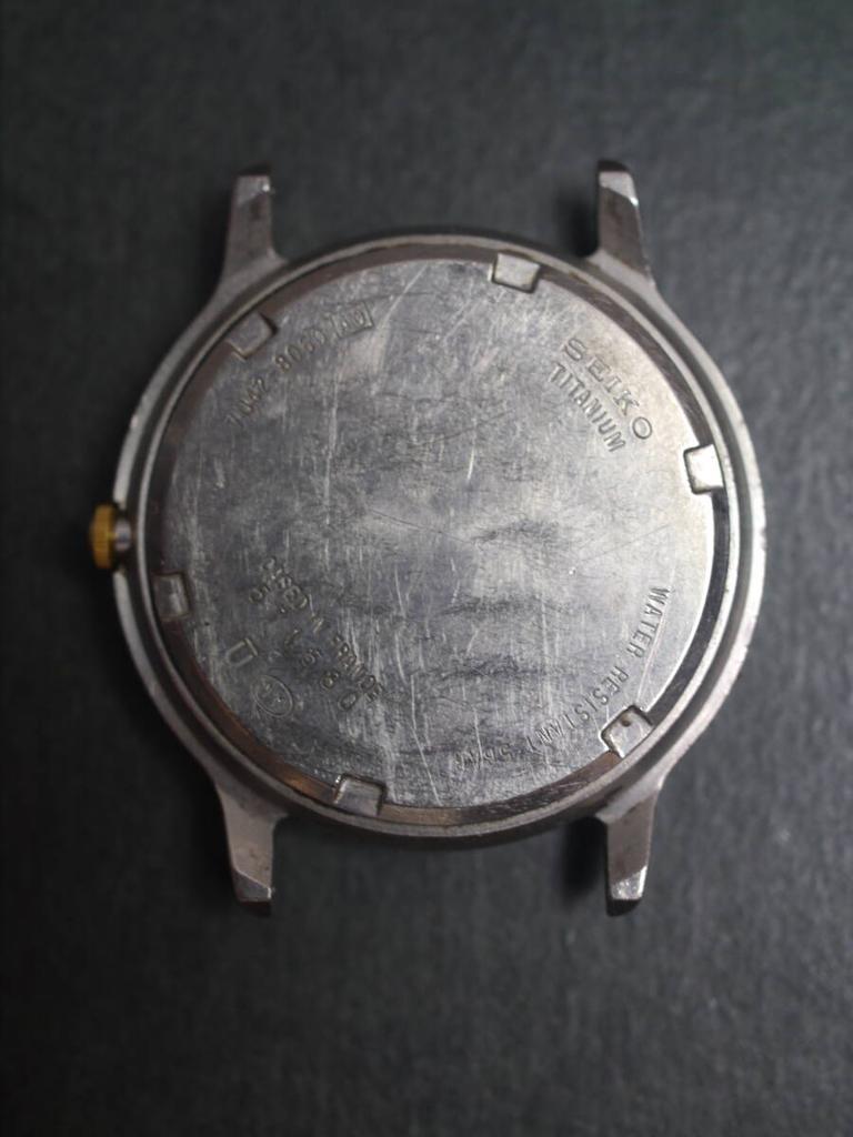SEIKO Spirit Quartz Date Titanium Watch 3-Hand 7N42-8060 Men's ab562