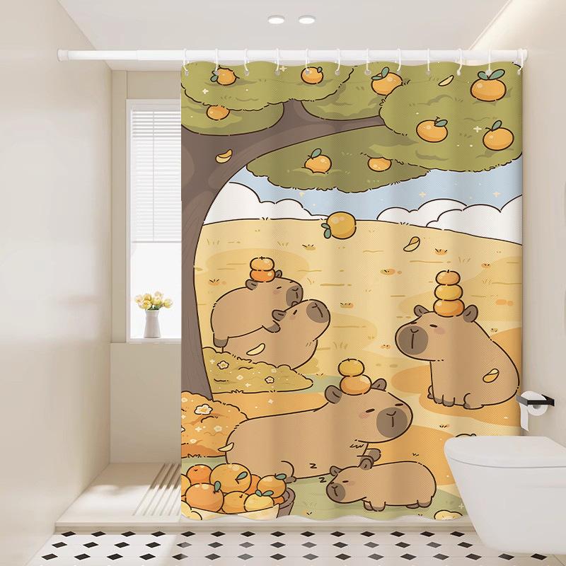 Badezimmer Duschvorhang, Badezimmer Wasserdichtes Verdicktes Tuch, Ohne Stanzen, Schimmelresistent Duschabtrennung Duschvorhang