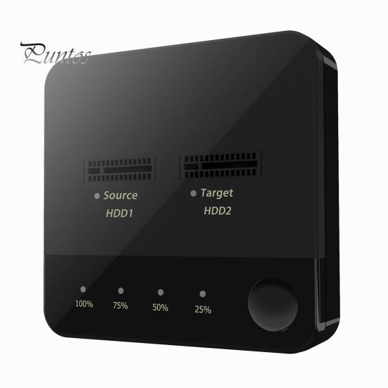 

Док-станция для внешнего жесткого диска с двумя отсеками, универсальный, простой в использовании, портативный дубликатор твердотельных накопителей M.2 со светодиодным индикатором чёрный