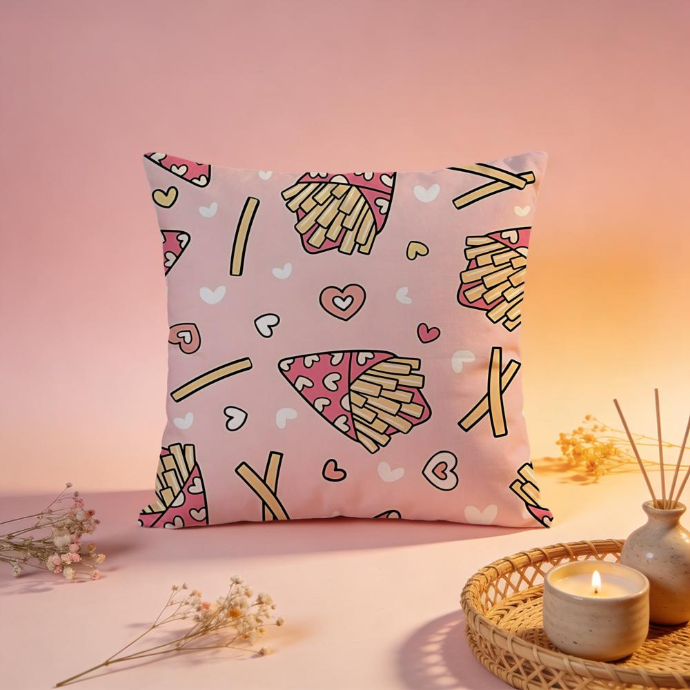 Fun Fast Food French Fries Cushion Cover Comfortable Durable Pillow Cover MultiScene for Home Office Car Sofa