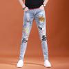 Bedruckte Herrenjeans Modemarke Slim Fit Röhrenhose Dünne Stickerei Herren