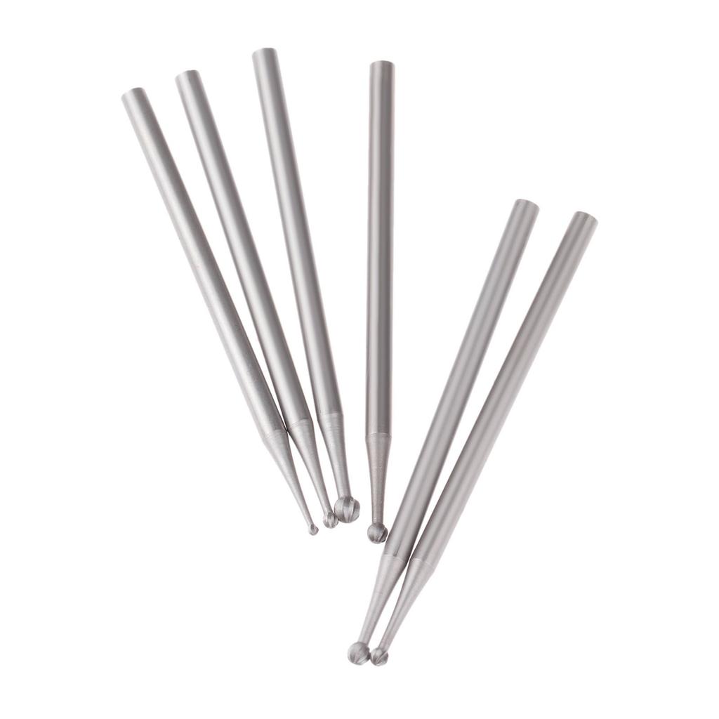 Set of 6 Tungsten Carbide and Drill Bits with Shank Cone Drill Cutter Set Burs, Burs, 2.35mm Diameter, (1.0/1.4/1.6/1.8/2.0/2.3mm)