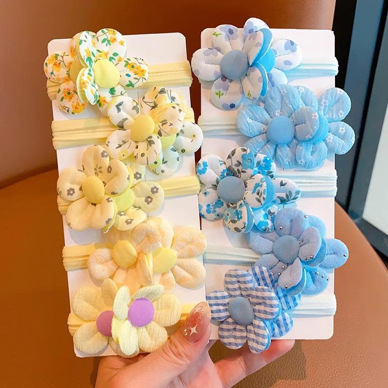 Kids' High-Elastic Flower Hair Ties - Cute, Hair-Friendly Terry Cloth Scrunchies for Girls and Babies