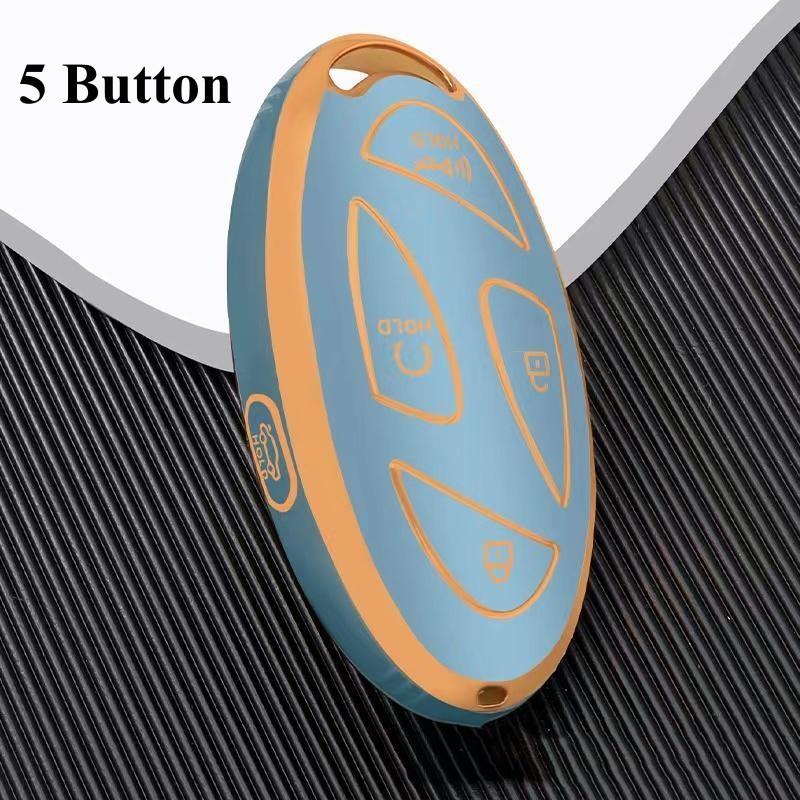 5/7Bottons Car Smart Key Shell Fob Holder Keychain for Hyundai Kona Ev Grandeur GN7 2023 TPU Car Key Case Cover Accessories