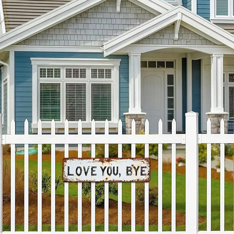 Love You Bye Metallschild, Love You, Bye – Vintage Metallwand Schild, Für klassische Bauernhaus Küchen, Flur Eingangsbereich