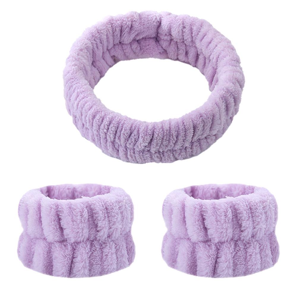 Damen Cross-Border Mode Haarband: Süßes Plüsch Stirnband in Unifarben zum Waschen des Gesichts, für Make-up und zur Verwendung am Handgelenk