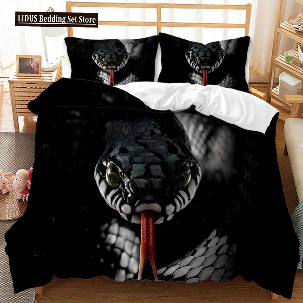 Kwiat Węża Trawa Księżyc Poliestrowy Komplet Poszewek na Kołdrę Dla Dzieci Chłopców Dziewczynek Motyl Zwierzęcy Pokrowce na Kołdrę z Poszewkami Rozmiar Twin
