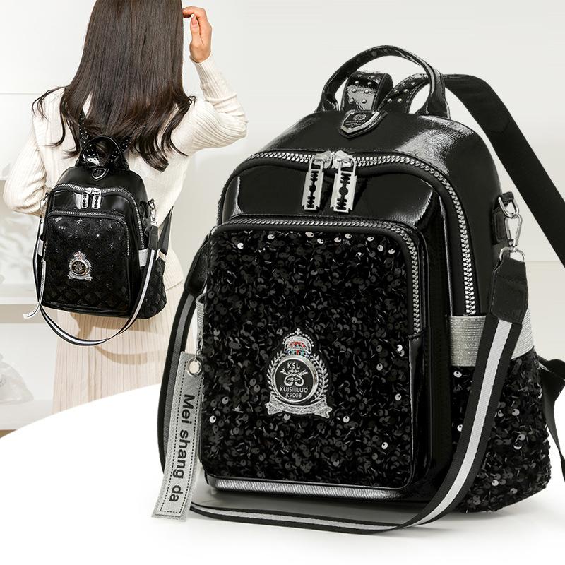 Rucksack Damen Heißer Diamant Pailletten Mode Punk Hohes Gefühl Große Kapazität Reise Persönlichkeit Tasche Baigou Rucksack