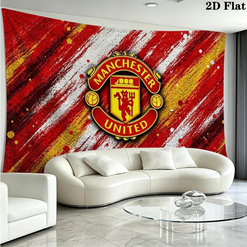 Manchester United Wall Tapestry Aesthetic Wall Hanging Printed Fabric Blanket Decorative Tapestries for Bedroom Living Room Home Decor