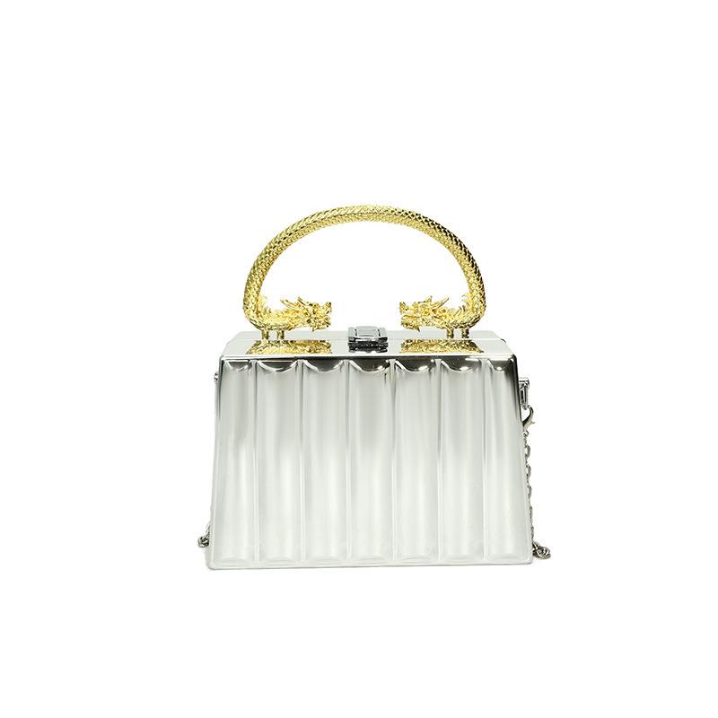 Bags Acrylic box bag 2025 new European and American fashion mirror dinner bag women's diamond messenger box bag