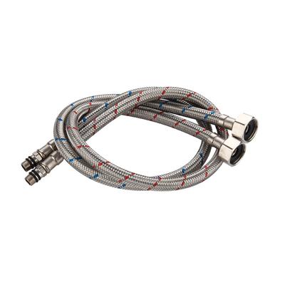 G1/2 60cm 1 Paar RVS Flexibele Sanitairleidingen Koud Warm Mengkraan Watertoevoerleiding Slangen Badkameronderdeel