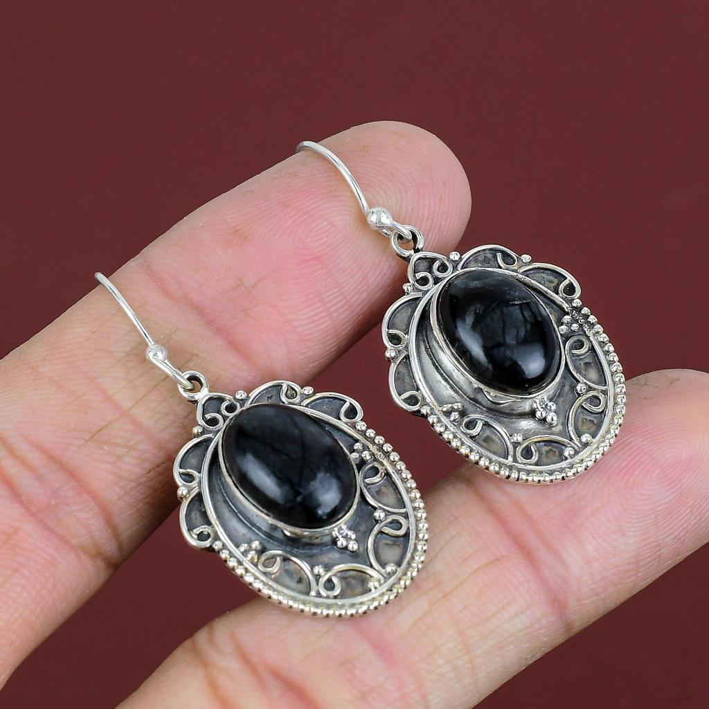 Picasso Jasper Earrings Vintage Earring Handmade Gemstone Jewelry 925 Sterling Silver Earring Drop Earring Gifts For Wife Birthstone Jewelry