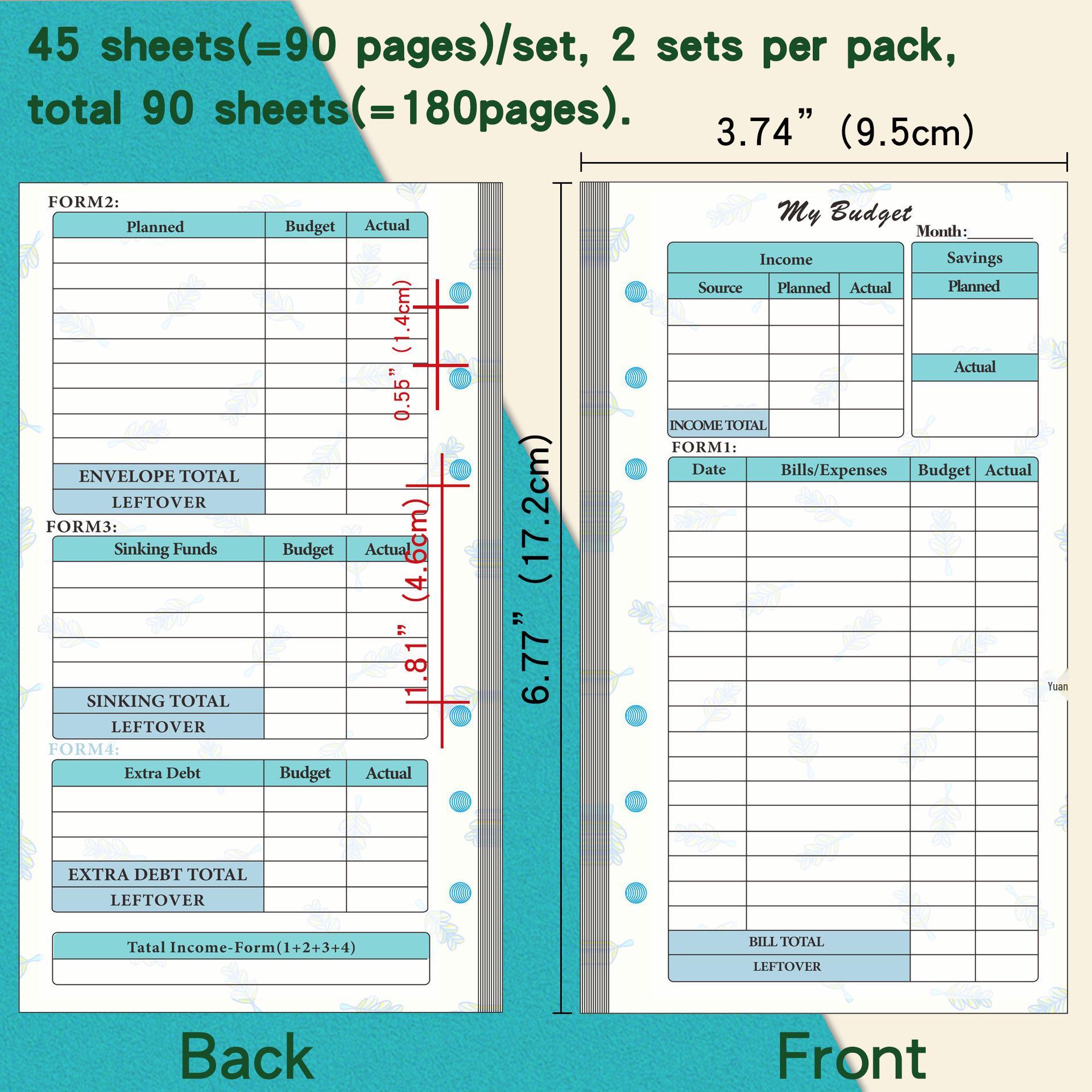 A6 Loose-Leaf Monthly Planner Journal and Budget Notebook Refill