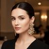 Exaggerated Wing Earrings Shaped Like Leaves Crystal Earrings Wheat Drop Earrings  Gift for Women