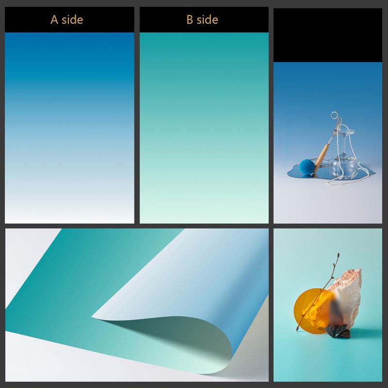 Gradient Color Photography Backdrops 57x87cm 2-Sided Waterproof Photo Backgrounds Studio Wallpaper Photographic Props