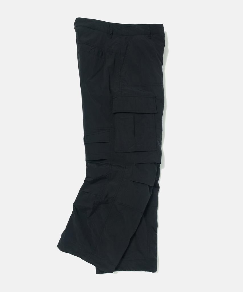 DTHIRTYONE Padded Nylon Parachute Cargo Pants (Black)