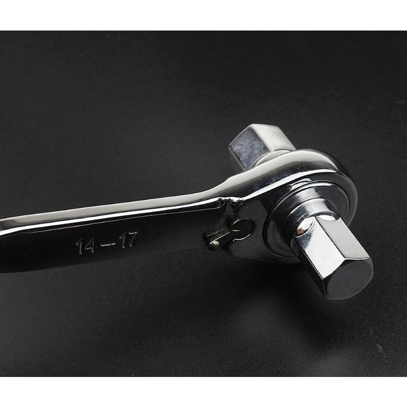 1PCS High Quality CR-V Ratcheting Allen Wrench Ratchet Wrenches Key Hex Multi-Tools Double End Spanner Metric 4-17mm