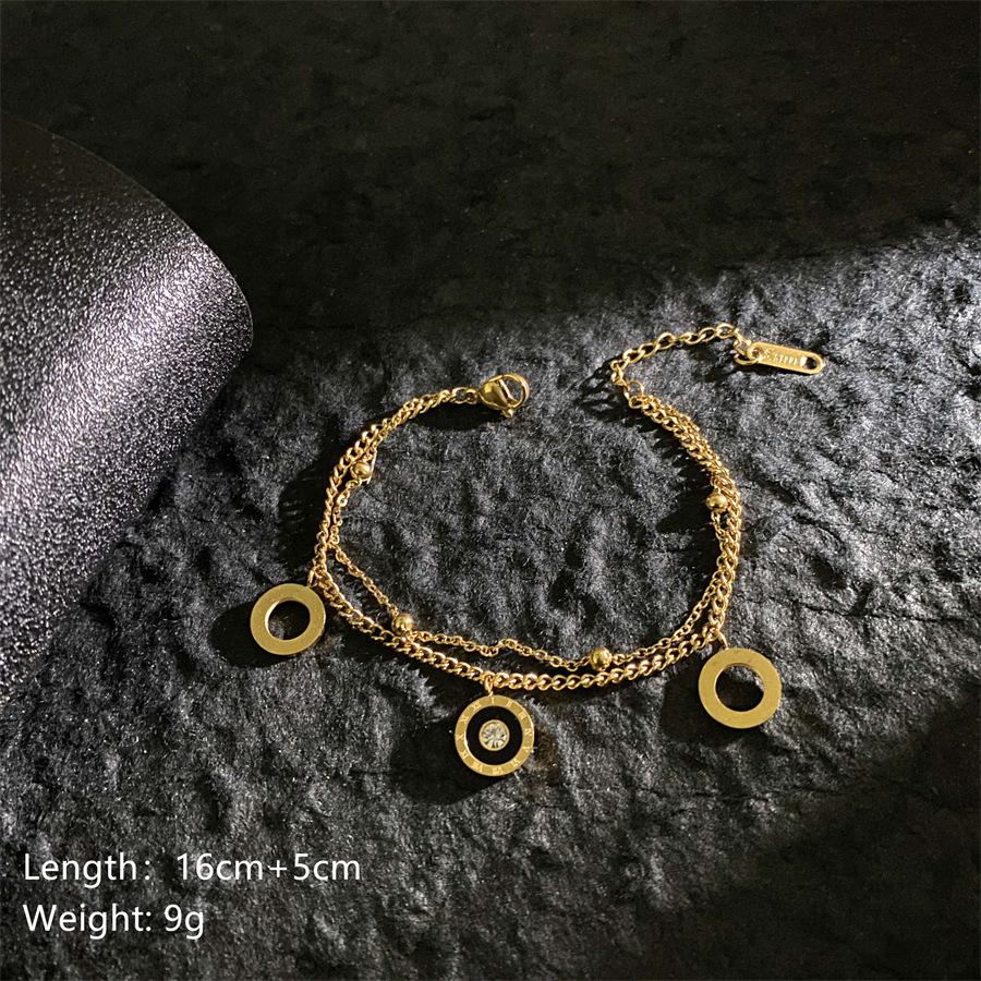 Four-leaf Clover Bracelet Titanium Steel Fashionable Roman Numeral Butterfly Bracelet