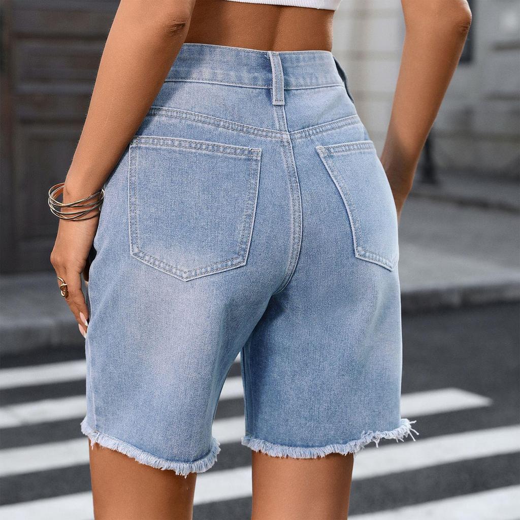 Ladies' Casual  Versatile Fashionable Denim Shorts