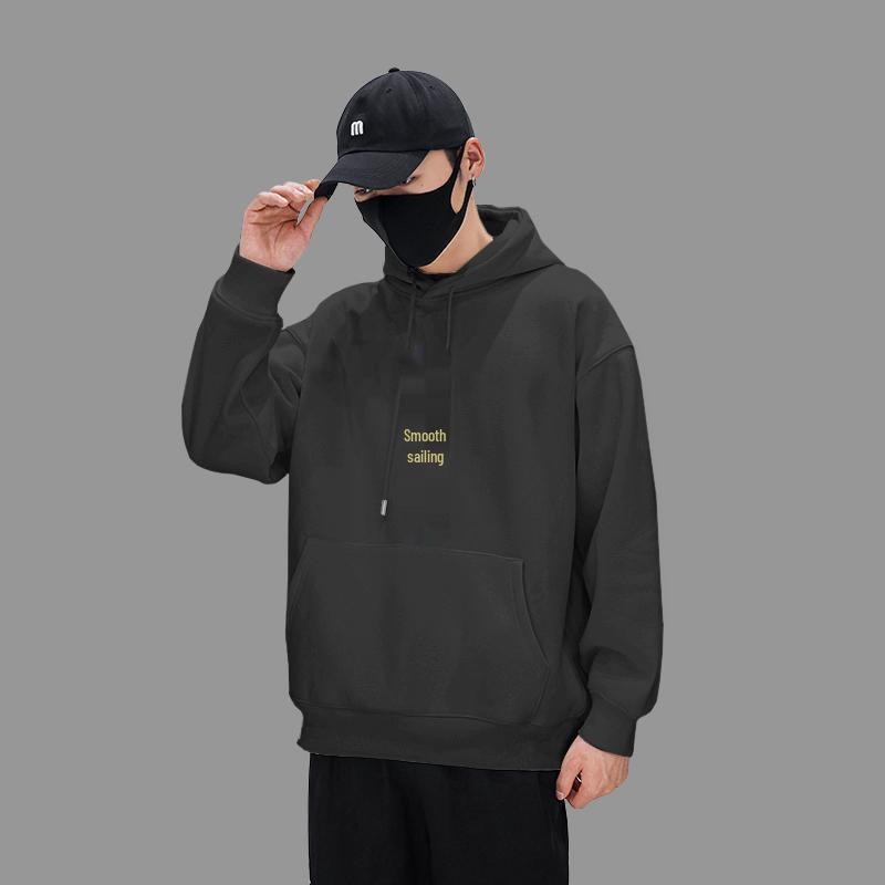 Shawn Yue Fleece-Lined Hoodie: Men's Hong Kong Style, Autumn/Winter, Trendy Brand, Large Size, Versatile Shirt