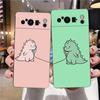 Cute Dinosaur Bear Couple Phone Case For Google Pixel 8 A 7 6 Pro 6A 5G Black Soft Shockproof Back Cover Silicone Shell Coque
