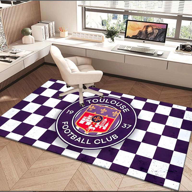 1PC Rug Toul-ouse Crest Design Carpet, Chair Rug,Area Rug for Office Bedroom Living Rooms Bedroom, Doormat Decor Christmas Fan Gifts