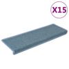 VidaXL Treppenstufenmatten 15 Stück 65 x 21 x 4 cm Rechteckige Bordüre Meerblau 326194