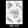 Flower Sketch Tattoo Sticker, Black And White Half Arm Tattoo Sticker, Waterproof And Sweat Proof Tattoo