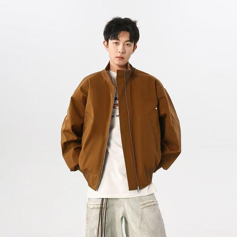 2026 Spring American High Street Loose Fit Men's Bomber Jacket – Versatile Casual Outerwear