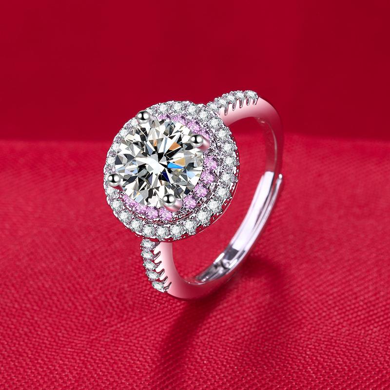 925 Silver Ring Heart AAA Zircon Open Adjustable Engagement For Women Wedding Fashion Jewelry Party Gifts