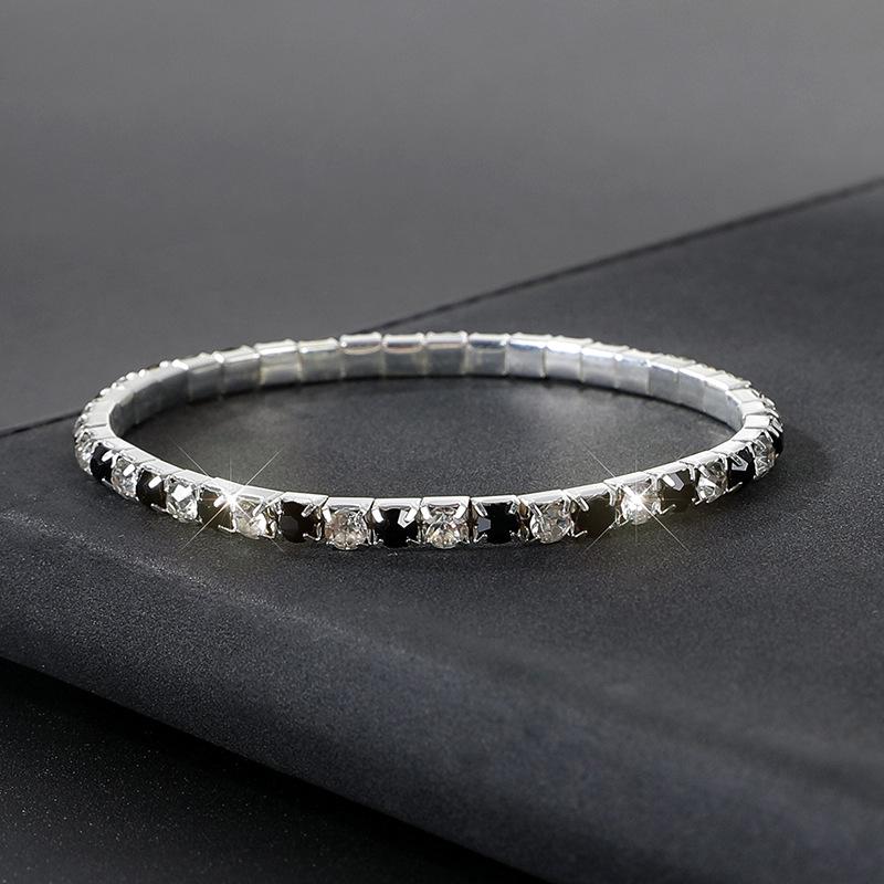 Crystal bracelet full diamond single row elastic bracelet bridal versatile rhinestone bracelet claw chain diamond bracelet women