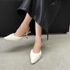 Fashion 2025 New Pointy Thin Heels Europe And The United States Fashion High Heels Fur Shoes Bao Head Sandals Empty A Line With A Middle