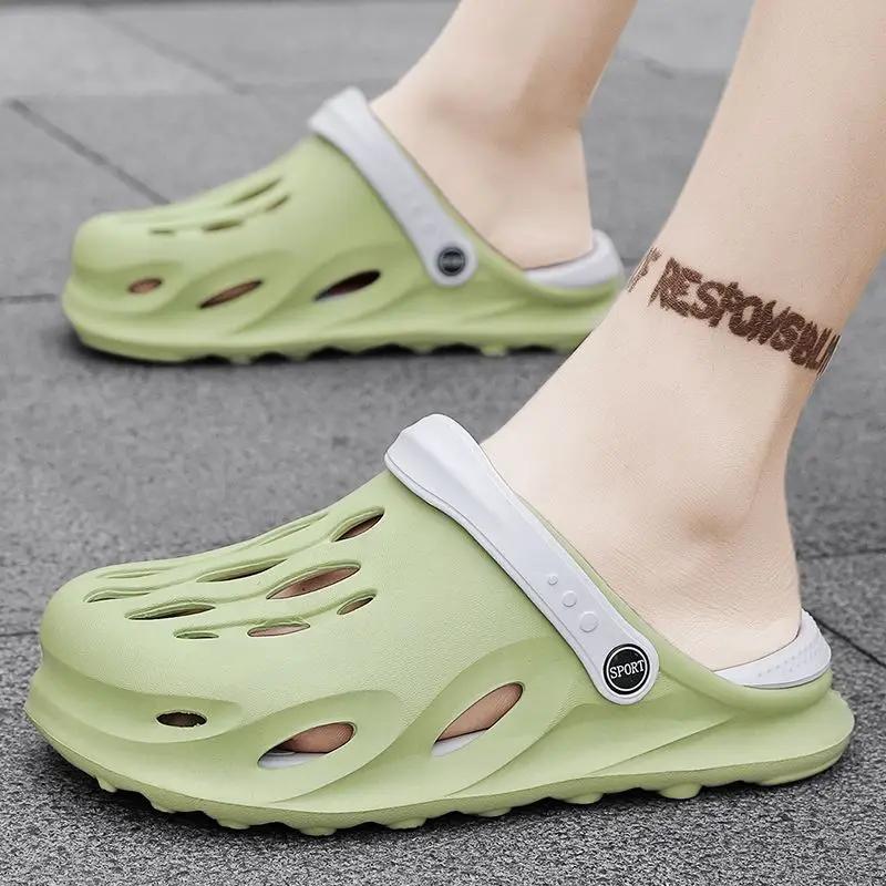 Fashion Beach Soft Hole Male Slipper Sabot Men's Shoe Eva Low Price Designer Luxury Fun Trend 2025 Y2k Fashion Summer Sale Clappers