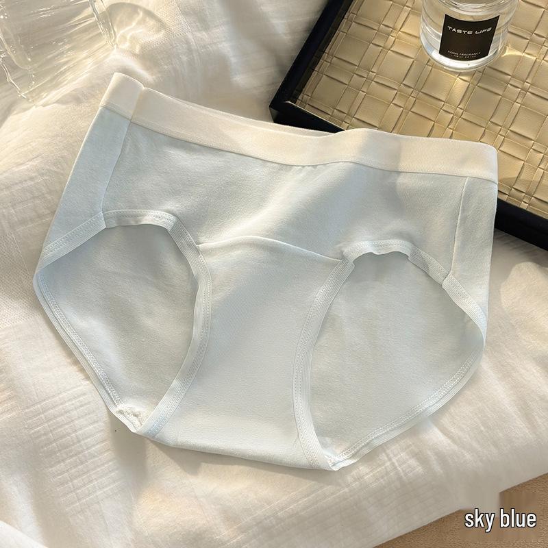 7A Antibacterial Cotton Women's Breathable Color Block Extended Crotch Underwear – Comfortable and Simple Design for Girls