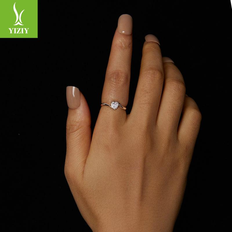Exquisite Love Moissanite Ring Wedding Ring, Elegant Line Love S925 Sterling Silver Ring