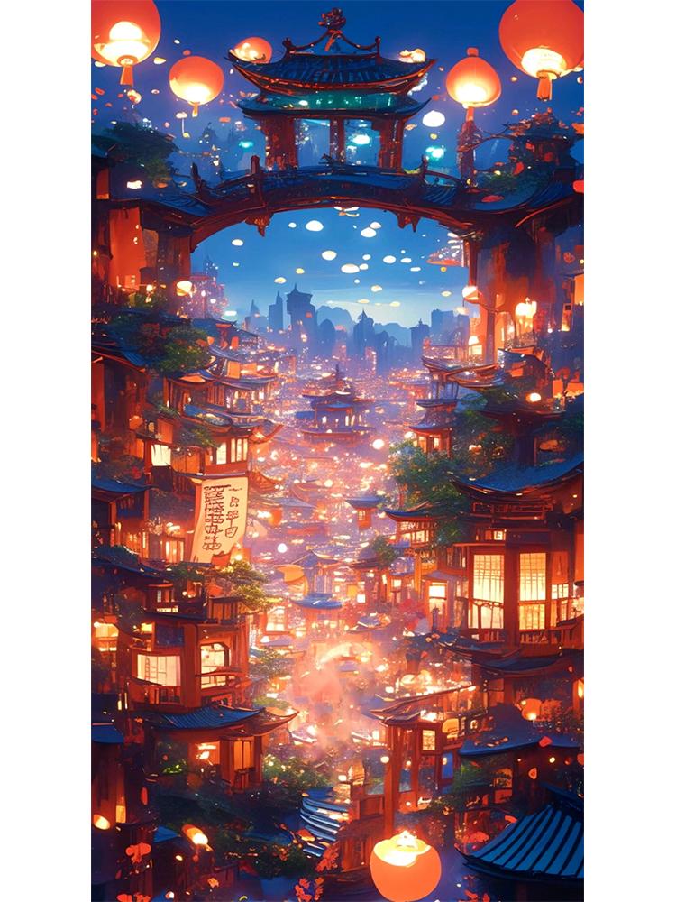 5D Cartoon Diamond Painting Anime Character Landscape Full Round Square Mosaic Embroidery Cross Embroidery Set Home Decoration