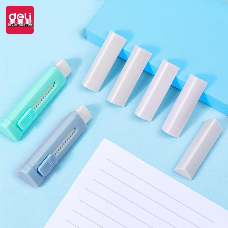 Deli Push-Pull Retractable Eraser Refills