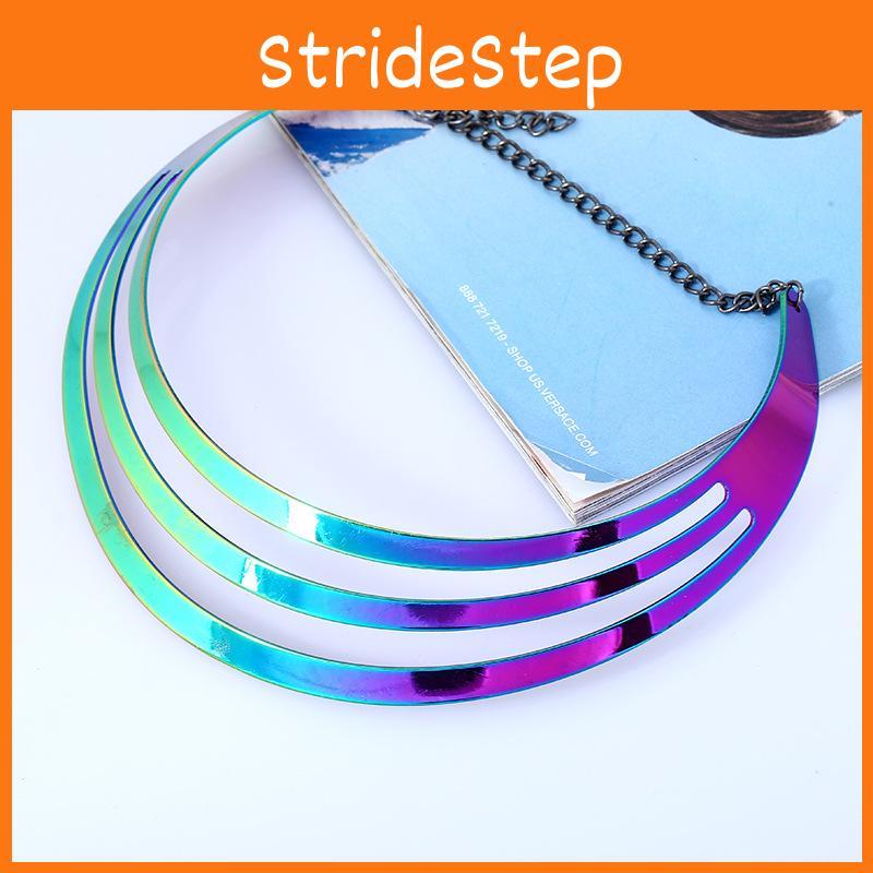 Multi Layer Metal Collar Necklace With Gradient Design For Fashion Statements