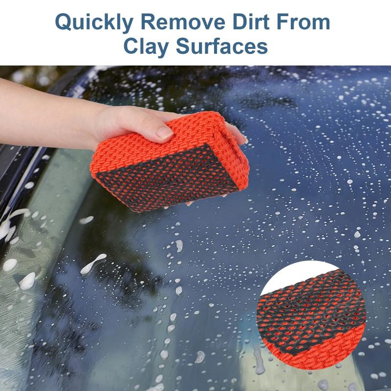 1/2Pcs Car Clay Bar Sponge Microfiber Auto Paint Sludge Mud Cleaner Detailing Tool