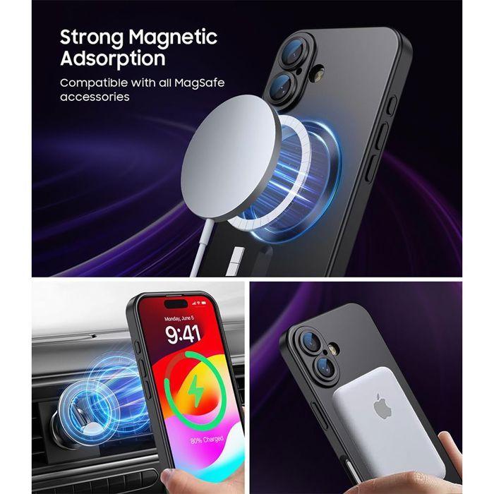 Coque de Protection - E.F.Connection - iPhone 17 Pro - TPU Cercle Magnétique Noir - 2 Verres Trempé
