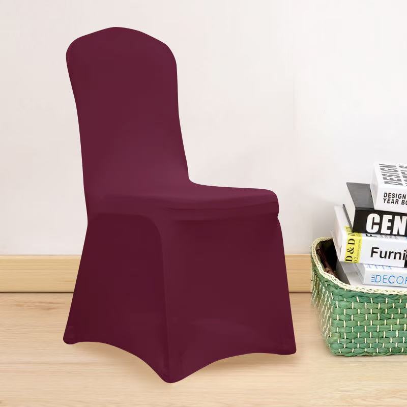 Эластичная ткань из молочного шелка для отеля свадьбы обеденного стула банкетного стула чехол для однотонной банкетной скамьи для конференций 15145cm бордовый 1269₽