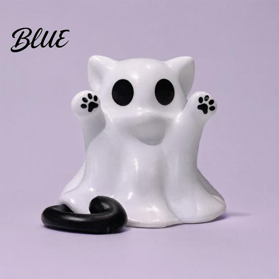 White Ghost Cat Ornament Figure 3D Printed Decorative Ornament