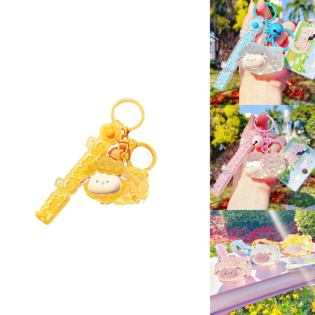 Einzigartiger Schaf-Schlüsselanhänger Charmant Plüsch Cartoon-Stil Halbtransparenter Schlüsselanhänger Zum Verschenken