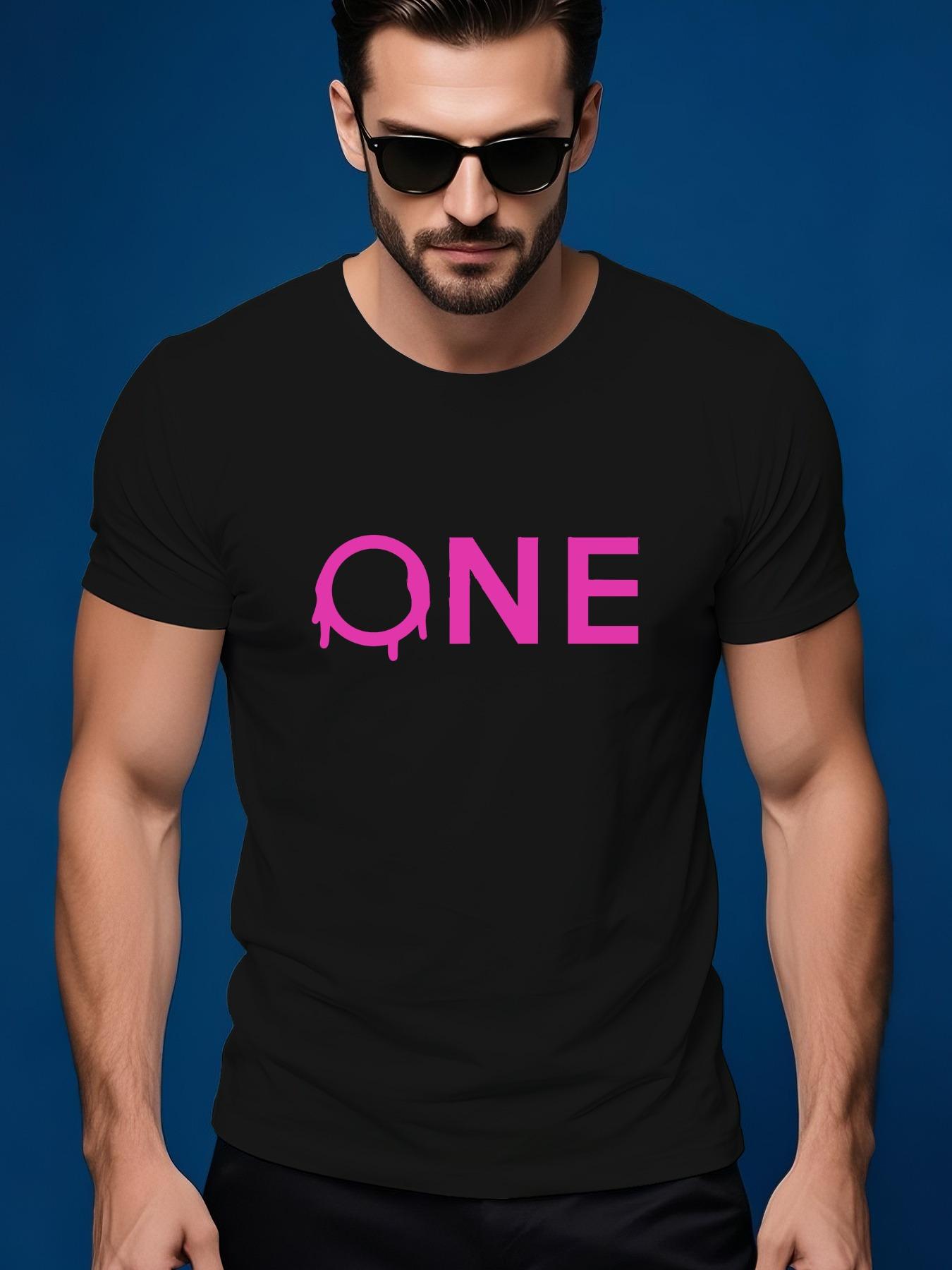 ONE Graphic Casual Tshirt - Summer Short Sleeve Round Nec... XL