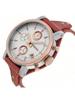 ES3837 Boyfriend Serie Chronograaf Horloge met Bruine Band en Zilveren Wijzerplaat