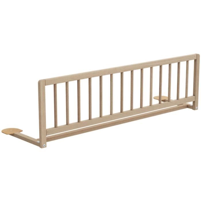 WEBABY - Barriere de lit enfant en bois SIDO - 117 x 34,5 x 31 cm Hetre Brut -