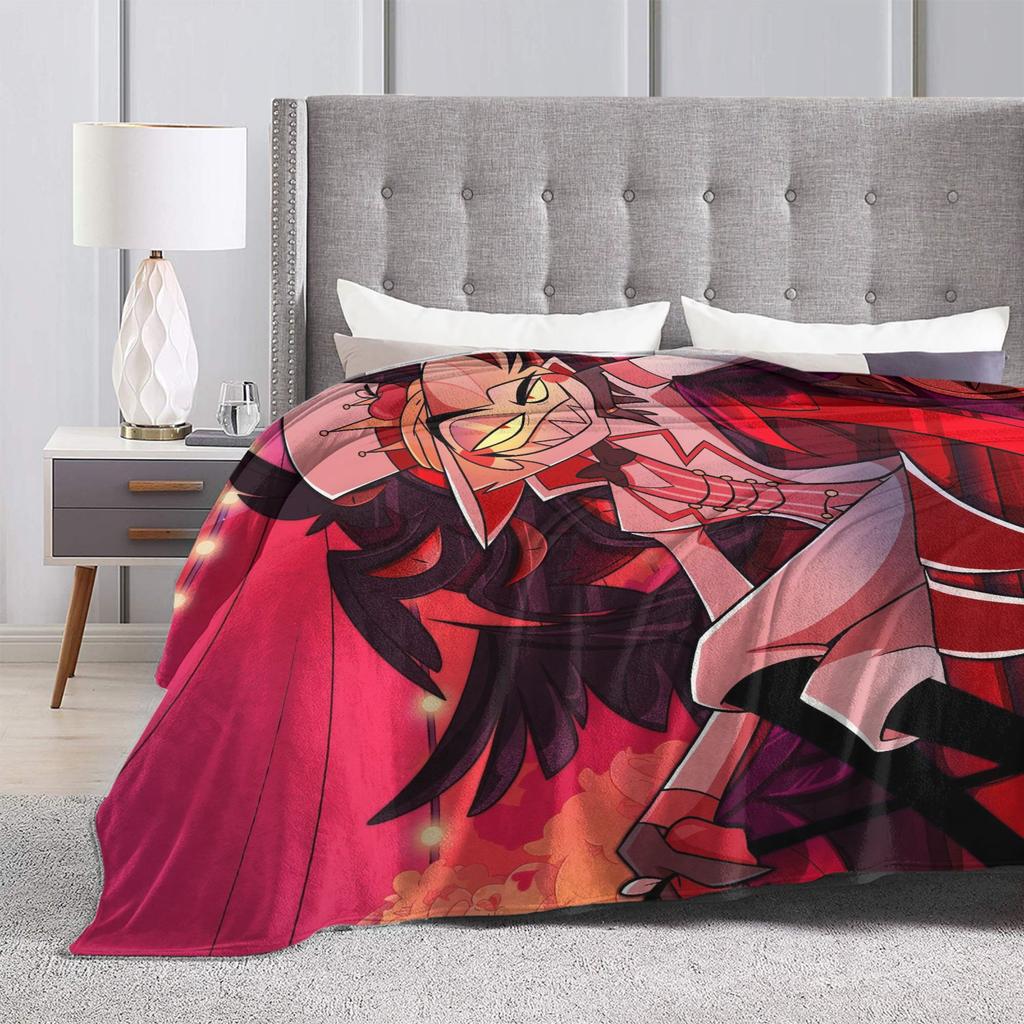 Cartoon Hazbins Hotels Lucifer Blanket Flannel Spring Autumn  Breathable Super Soft Throw Blankets for Home Bedroom Bedspread