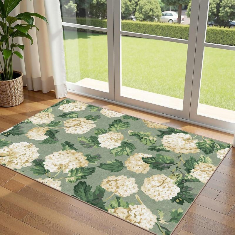 Tropical Green Leaf Welcome Floor Mat - Bohemian Slip-resistant Washable Indoor/Outdoor Entrance Rug for Home Decoration