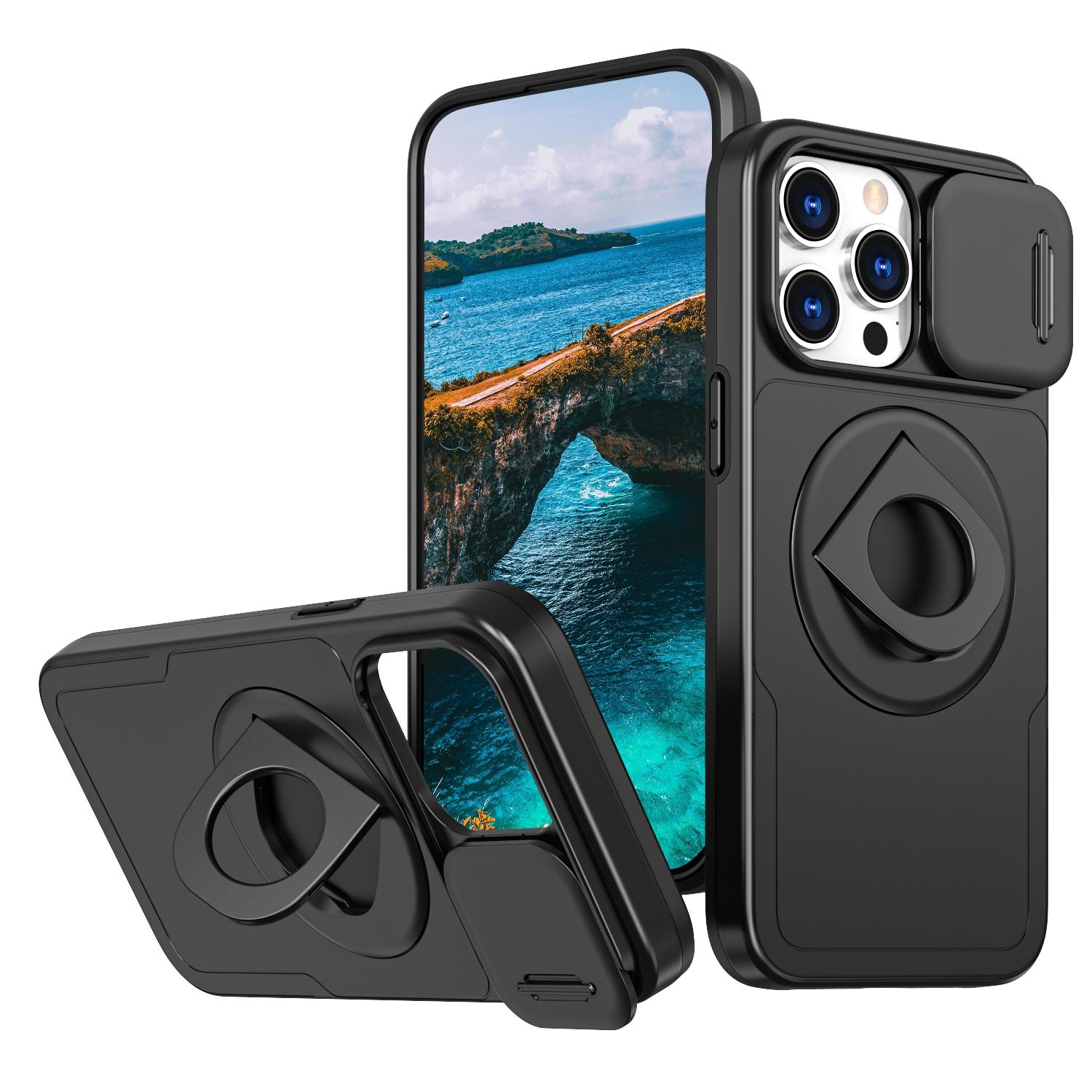 

Подставка-держатель Armor с магнитом для чехла Magsafe для iPhone 15 14 13 12 11 Pro Max 15Plus X XS XR 7 8 с выдвижной шторкой для камеры For iPhone SE 2022 чёрный