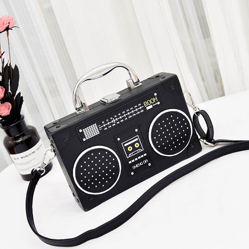 New Messenger Bag Personalized Radio Small Box Bag Shoulder Bag Korean Version Tape Recorder Box Bag Women's Bag